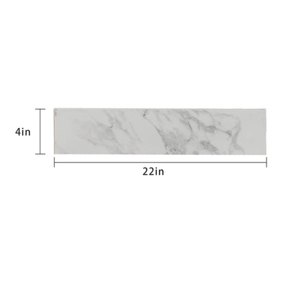 Engineered Marble Stone Bathroom Sink Side Splash - Bianco Carrara Wenato