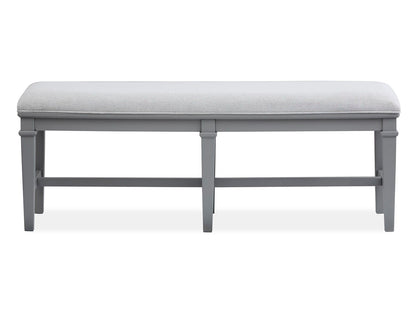 Charleston - Bench With Upholstered Seat - Harbor Gray