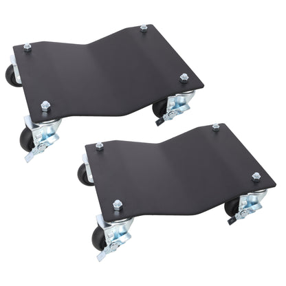 Heavy Duty Steel Vehicle Dollies With Brakes, 2500Lbs Capacity