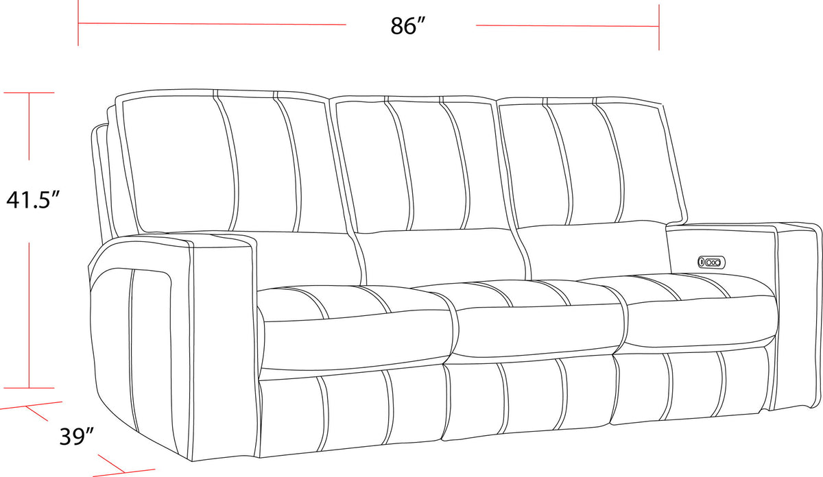 Rockford - Triple Power Reclining Reclining Sofa - Verona Saddle