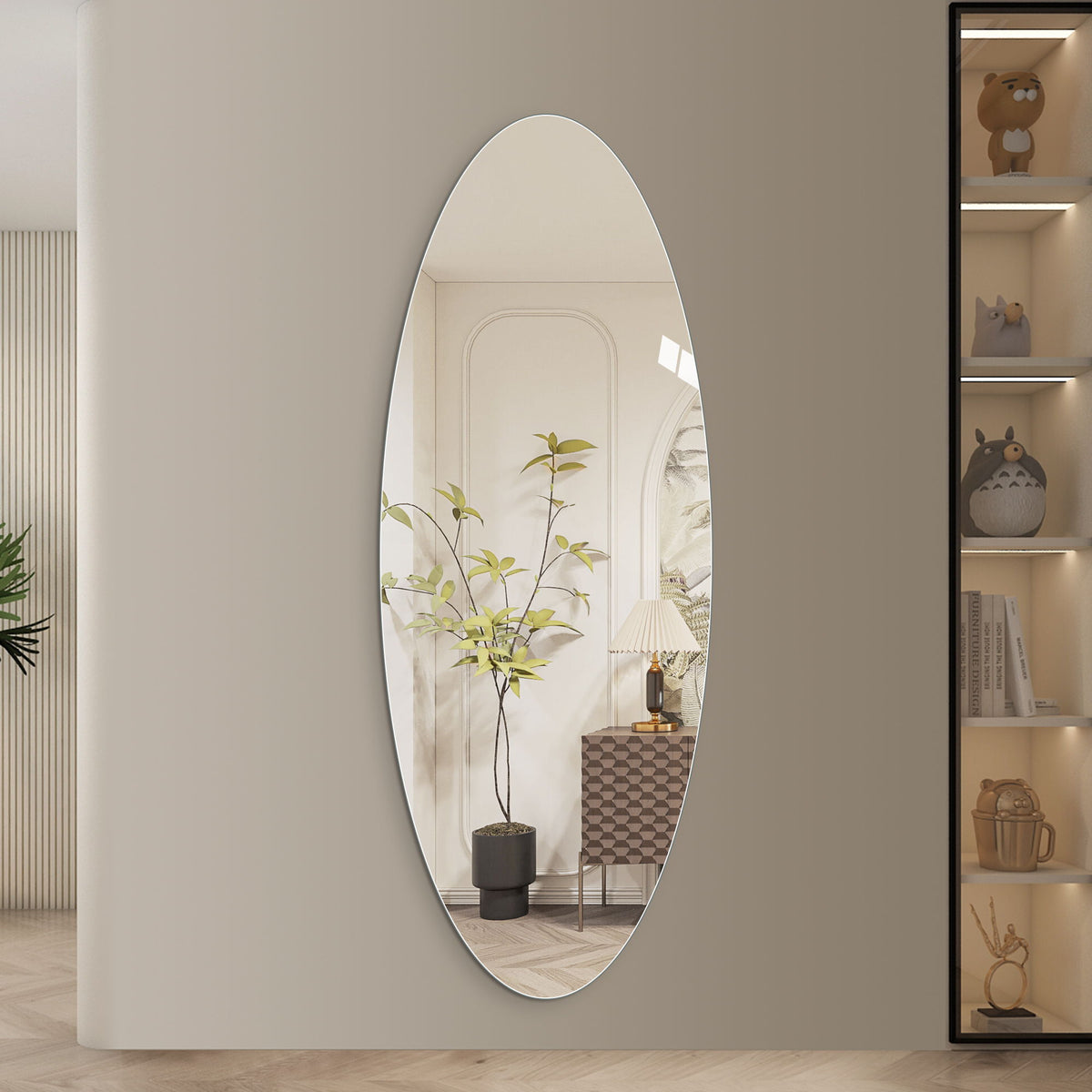 Modern Oval Full Length Wall Mirror