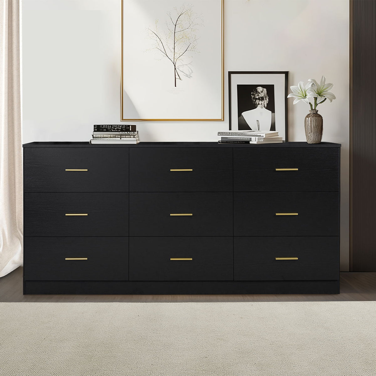 9 Drawer Dresser, Ample Storage For Bedroom