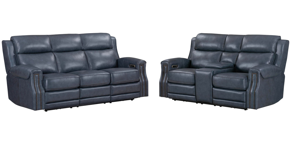 Hensley - Leather Power Reclining Sofa And Loveseat - Marina Dream