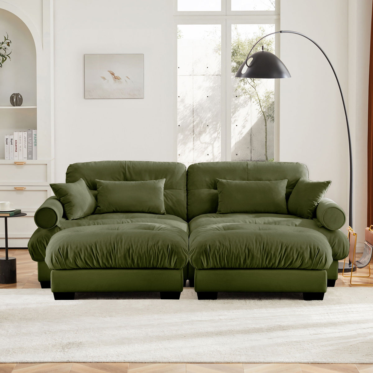 Super Comfort Oversized Modular Sectional Sofa With Movable Ottoman