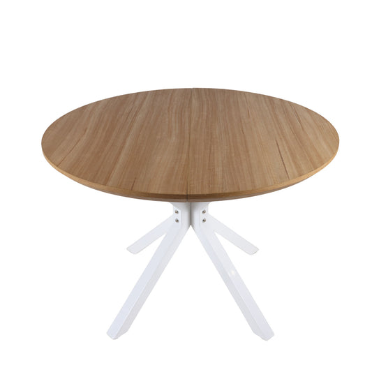 Pedestal Table For Living Room - White / Light Oak
