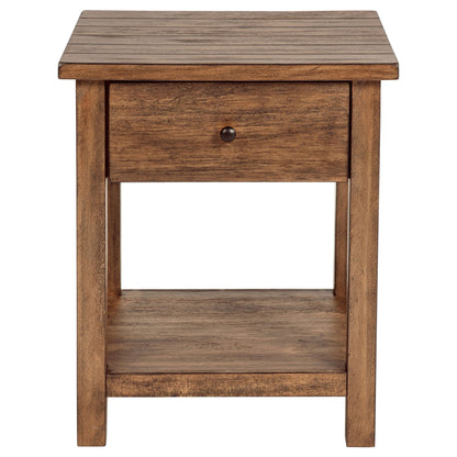 Castleton - 1 Drawer Wood End Table With Shelf
