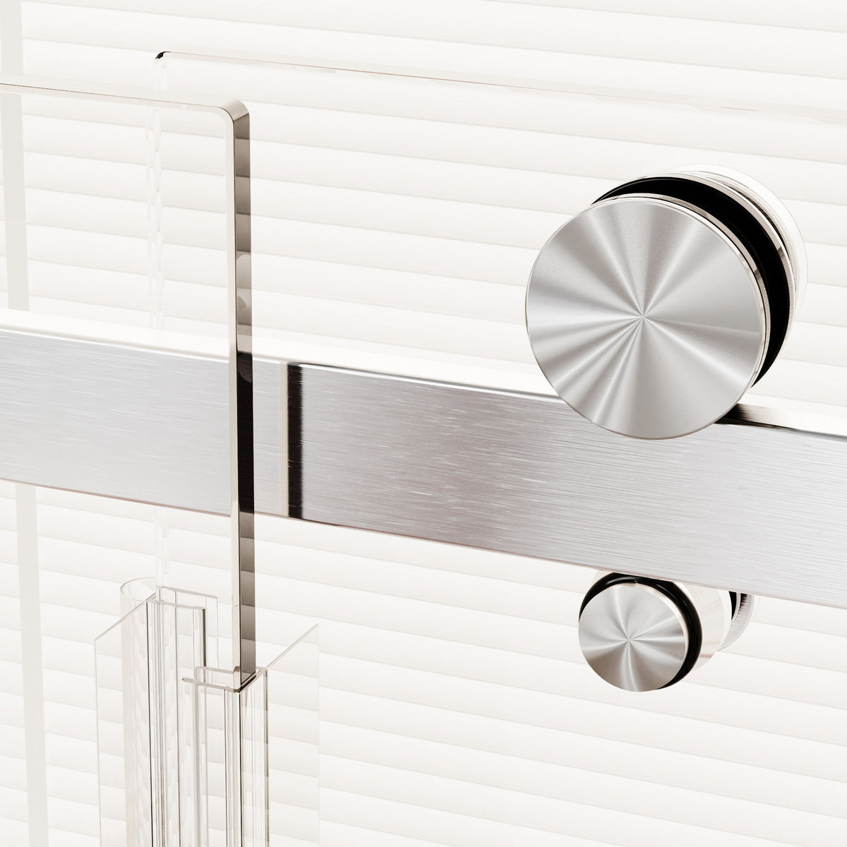 Frameless Single Sliding Shower Doors, 5 / 16" Sgcc Tempered Glass, Reversible - Brushed Nickel