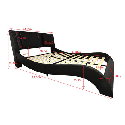 Platform Bed Frame With LED Lighting, tooth Music, Vibration Massage