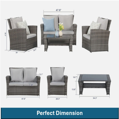 Modern Patio Set With Table And Cushions