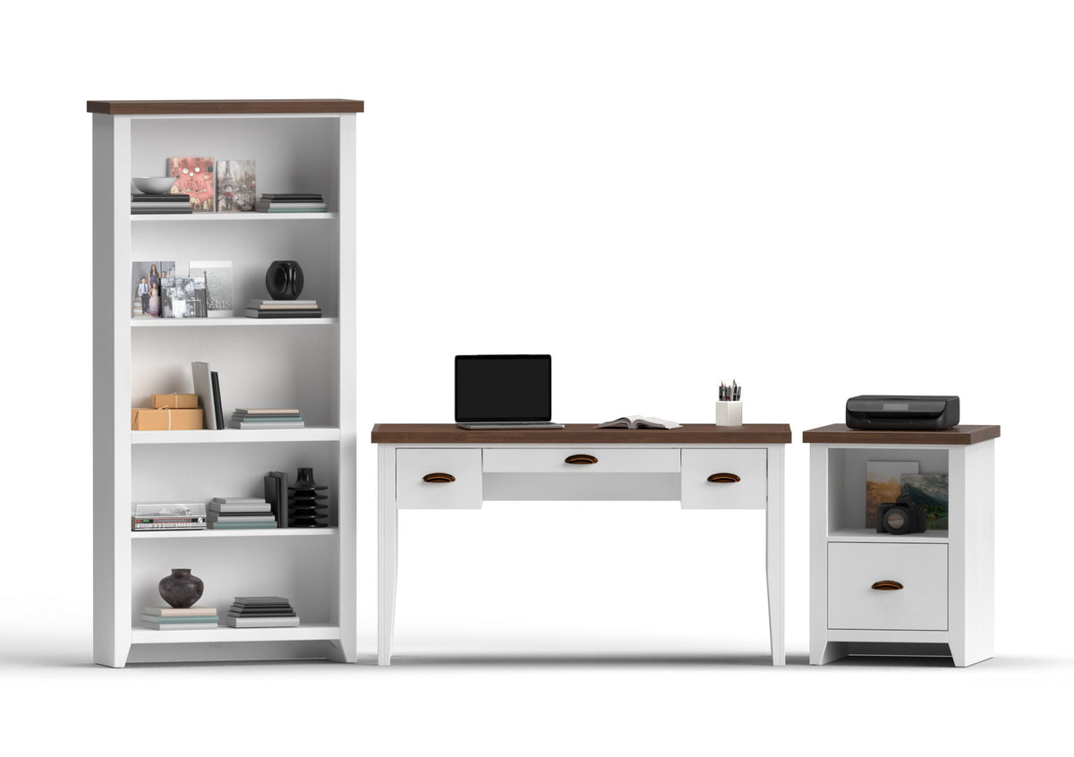 Hampton - 5-Shelf Bookcase - Jasmine Whitewash / Barnwood