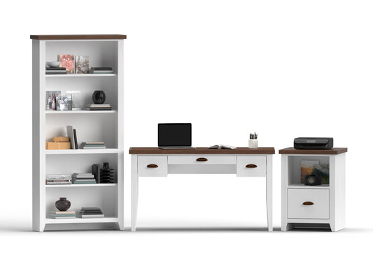 Hampton - 5-Shelf Bookcase - Jasmine Whitewash / Barnwood