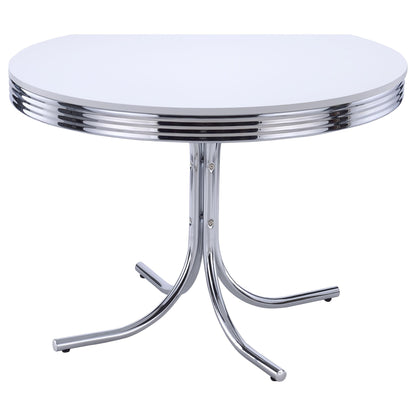 Retro Round Dining Table - White