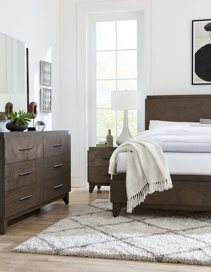 Broderick - Two-Drawer Nightstand - Wild Oats Brown