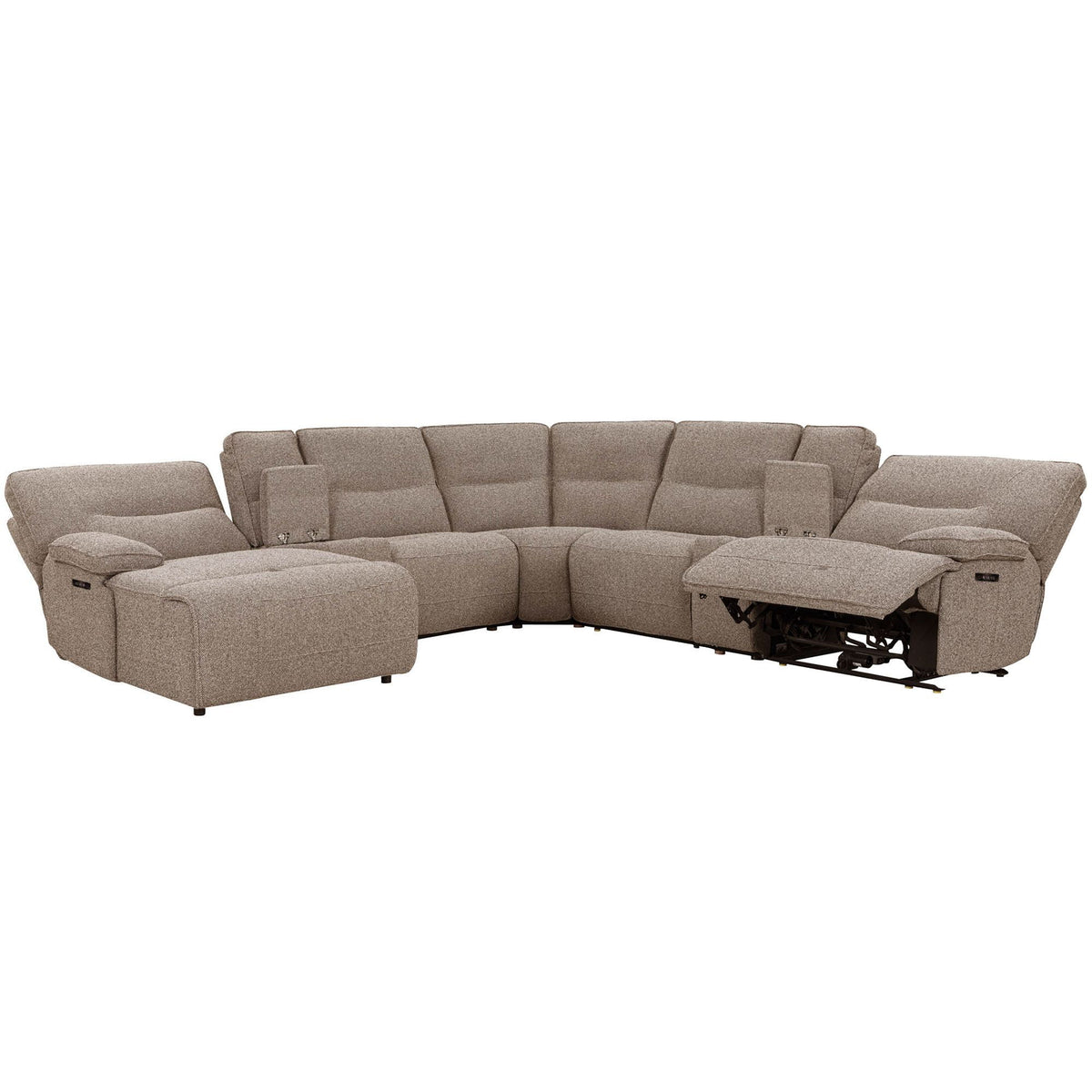 Lucius - 7 Piece Modular Zero Gravity Power Reclining Sectional With Left Arm Facing Chaise - Gellar Earth
