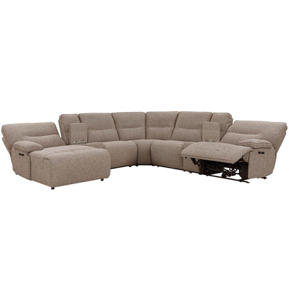 Lucius - 7 Piece Modular Zero Gravity Power Reclining Sectional With Left Arm Facing Chaise - Gellar Earth