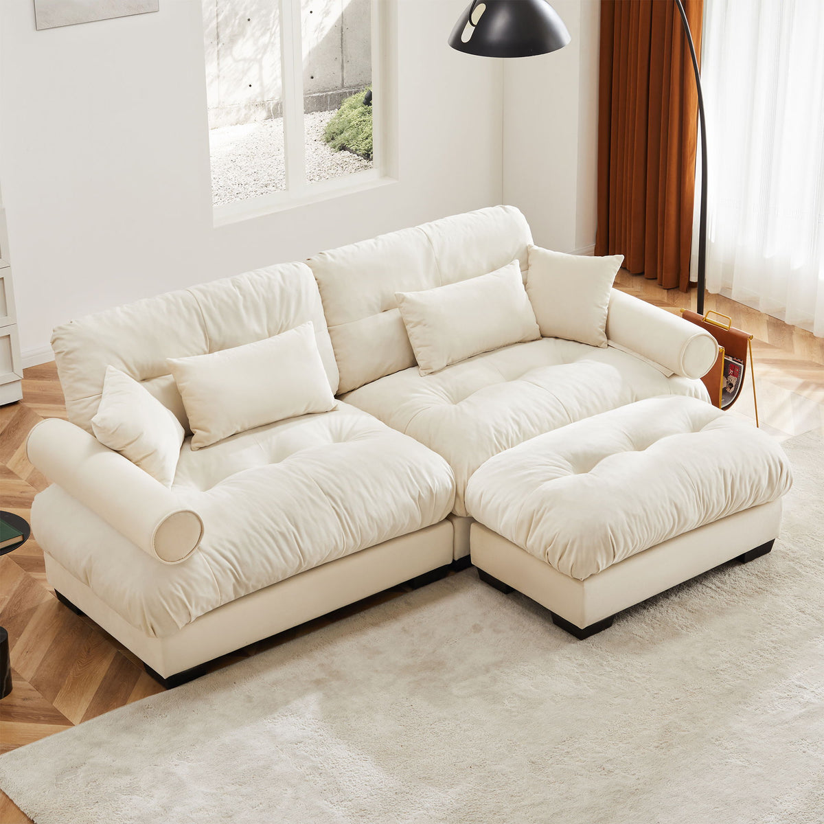 Super Comfort Oversized Modular Sectional Sofa With Movable Ottoman