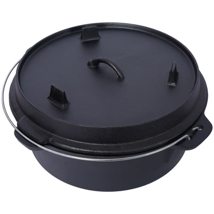 Pre-Seasoned Cast Dutch Oven With Skillet Lid And Pot Rack