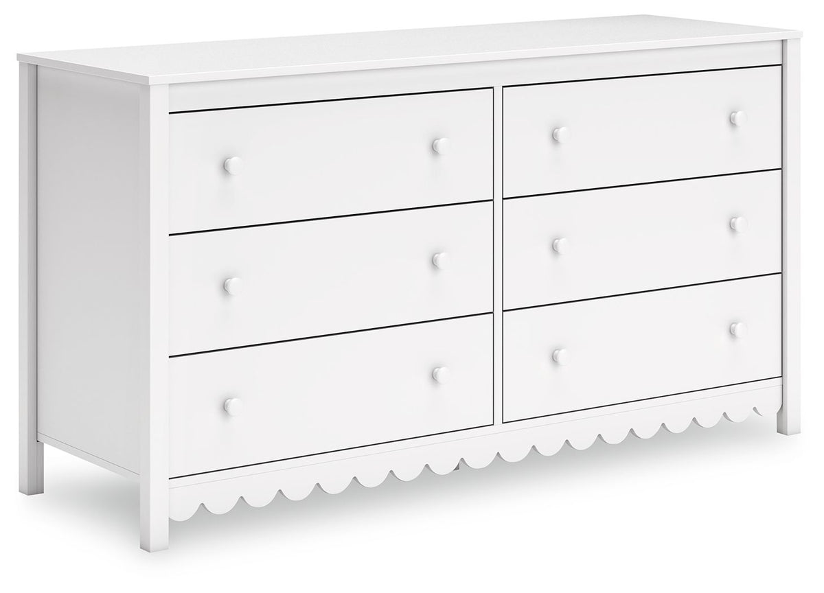 Hallityn - Six Drawer Dresser - White