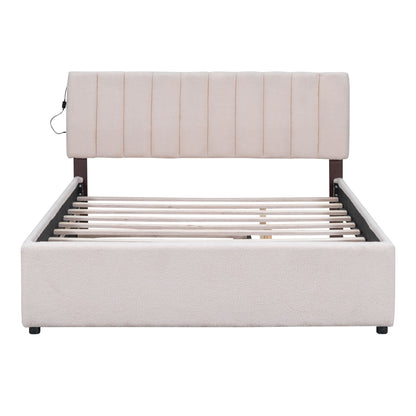 Upholstered Platform Bed With Trundle