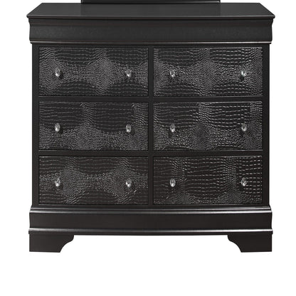 Shaker - 5 Pieces Bedroom Set With Crystal Inspired Tufted Headboard And LED Lighting