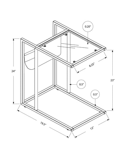 Accent Table, C - Shaped, Contemporary And Modern - White