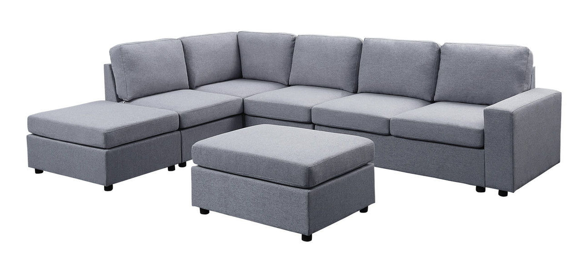 Marley - 7 Seat Reversible Modular Sectional Sofa With Ottoman