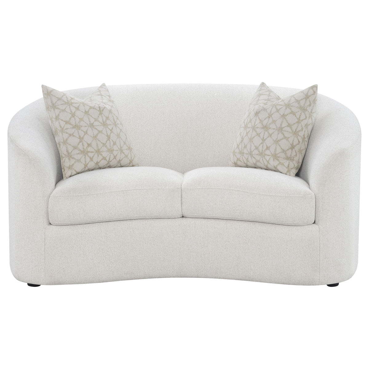 Rory - Sloped Arms Loveseat With Pillows - White
