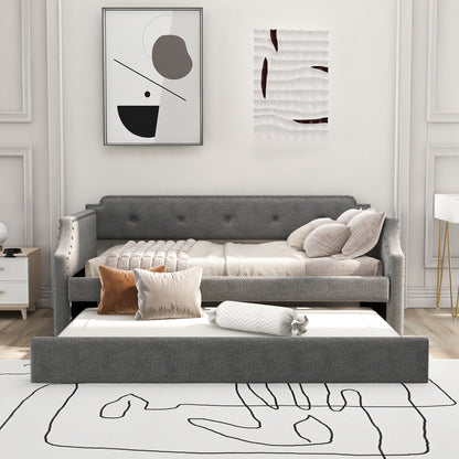 Upholstered Daybed With Trundle