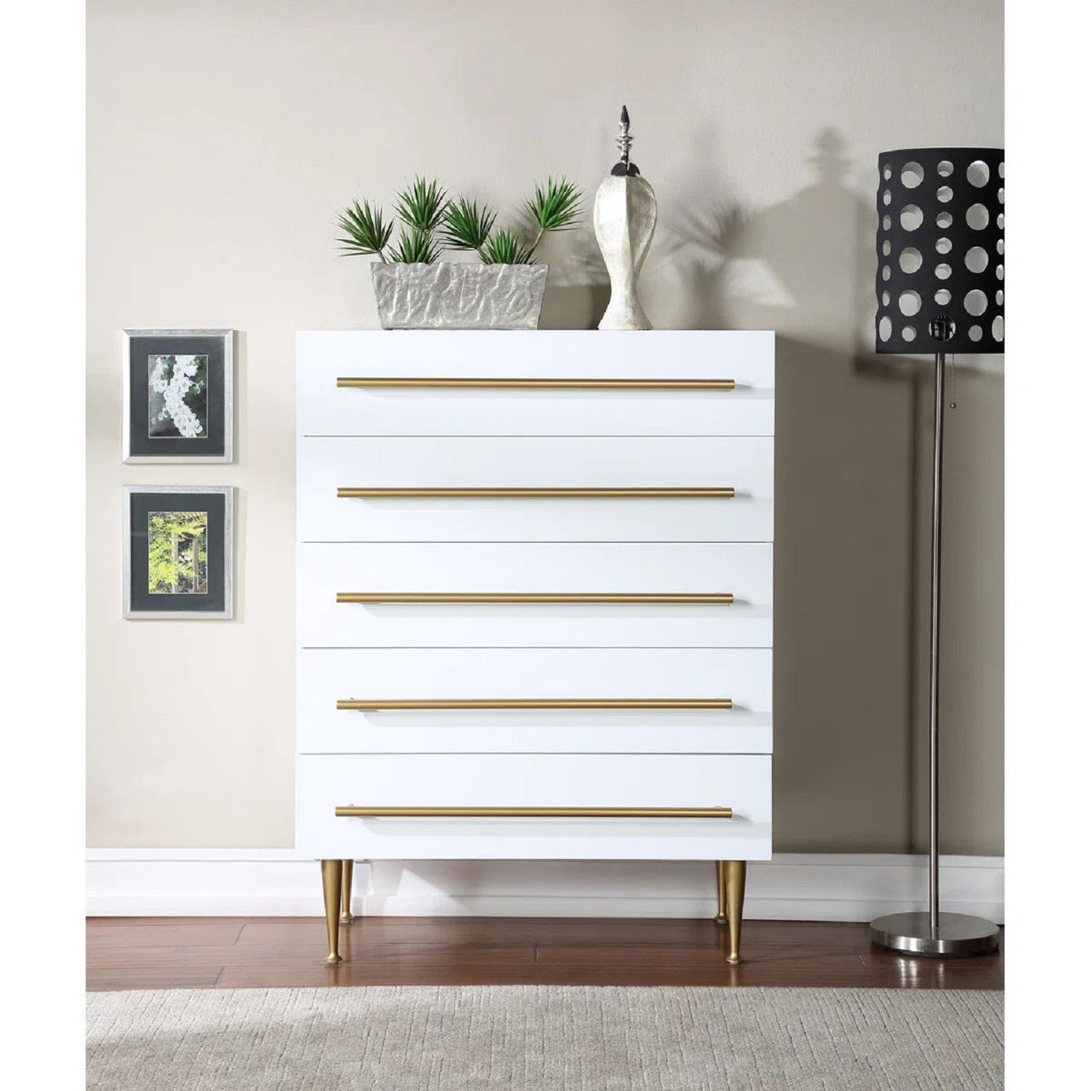Contemporary 5 Drawer Chest For Bedroom