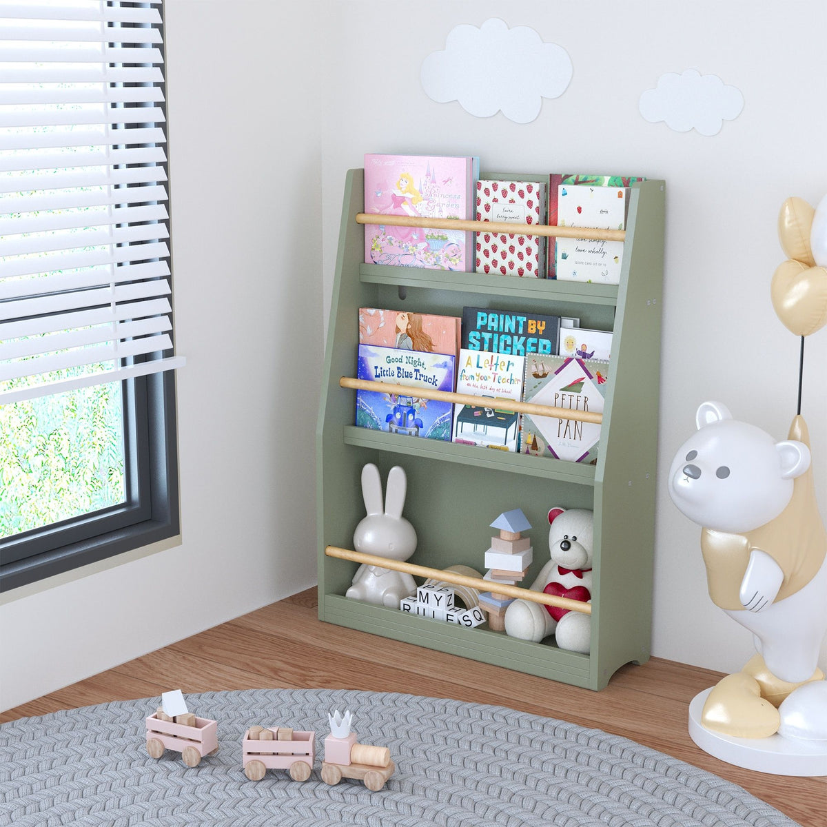 3 Tier Book Shelf, Compact Storage For Bedrooms