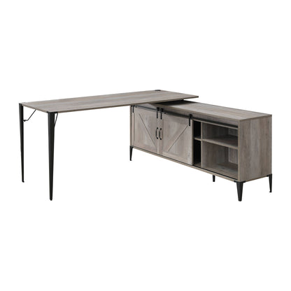 Zakawani - Writing Desk With Cabinet - Gray