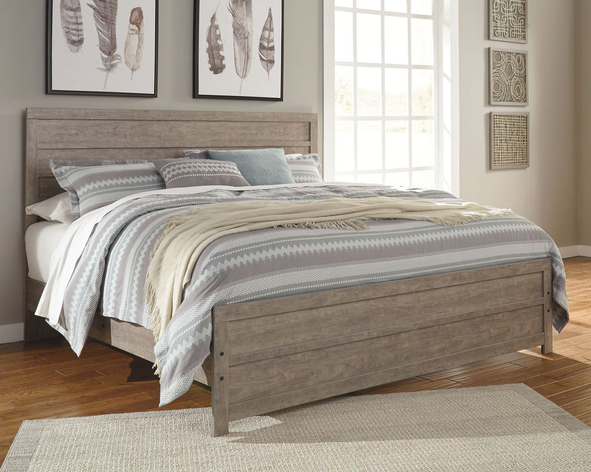 Culverbach - 4 Pc. - Dresser, Mirror, Chest, King Panel Bed - Gray