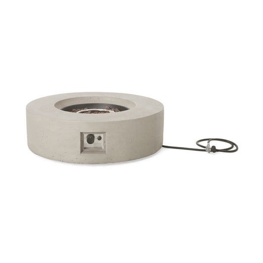 Modern Lightweight Concrete Outdoor Circular Fire Pit 50, 000 Btu