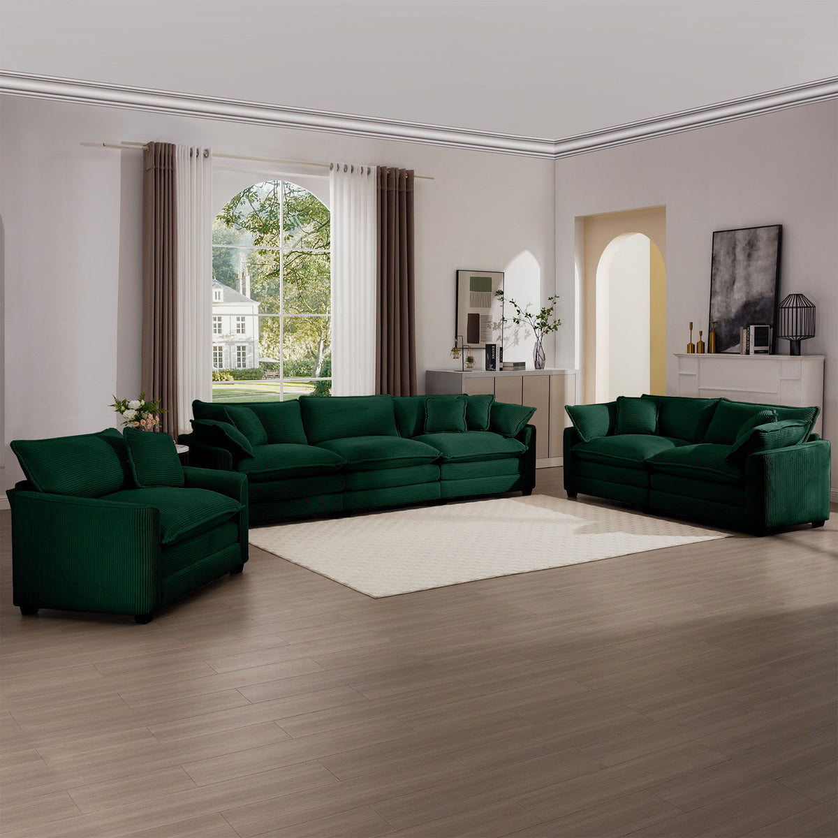 Elegant Oversized Sectional Sofa Set With Deep Seats And Flexible Layout