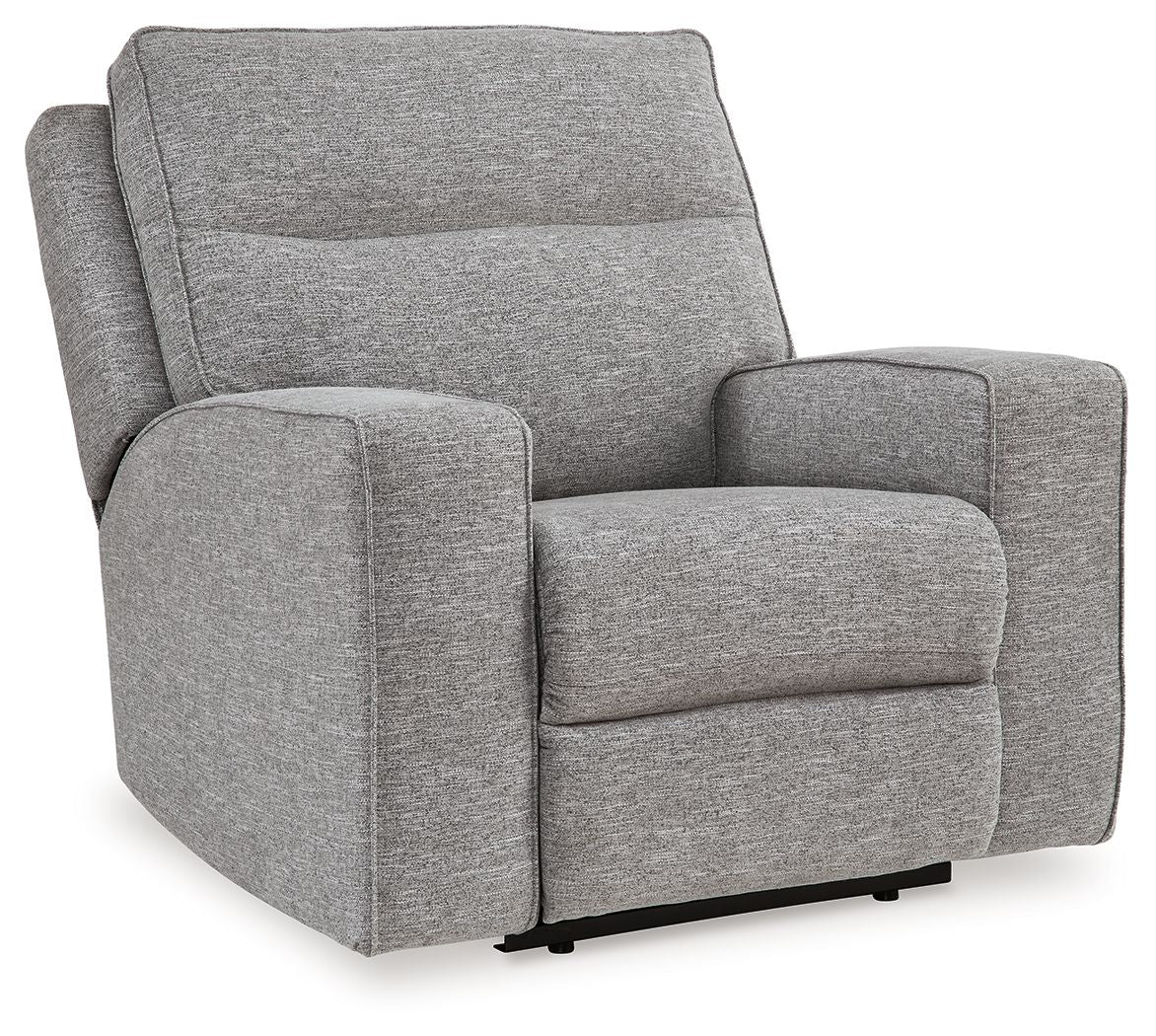 Biscoe - Power Recliner /Adj Headrest - Pewter
