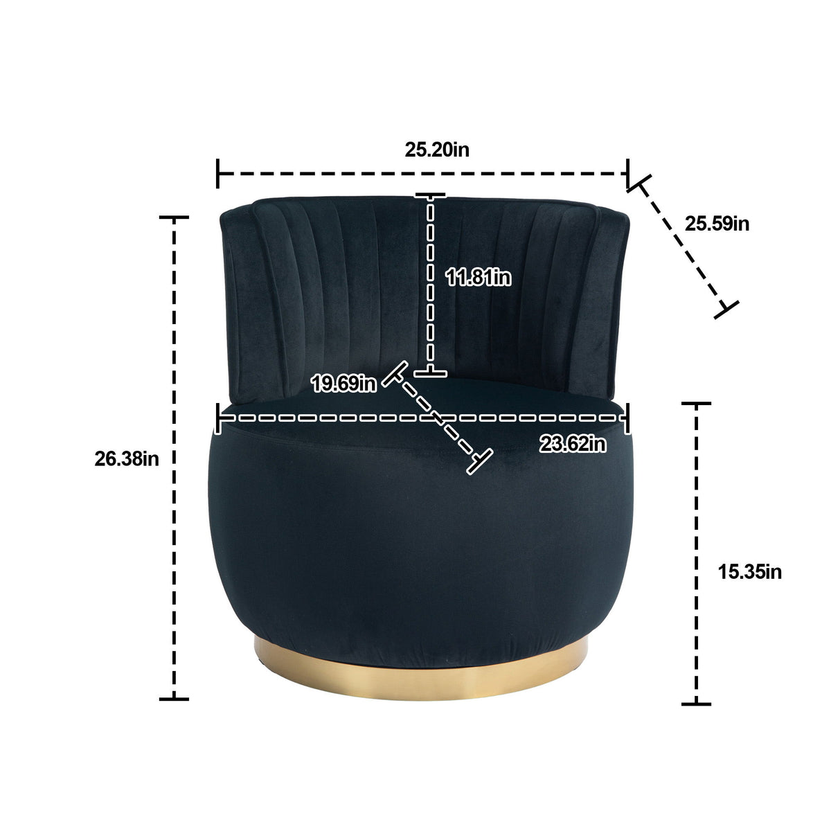 360 Degree Swivel Cuddle Barrel Accent Sofa Chair