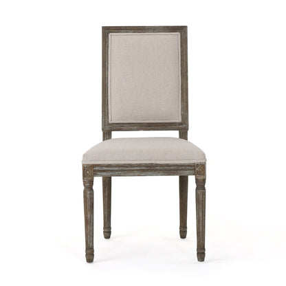 Traditional Style Dining Chair Set With Fabric Upholstery