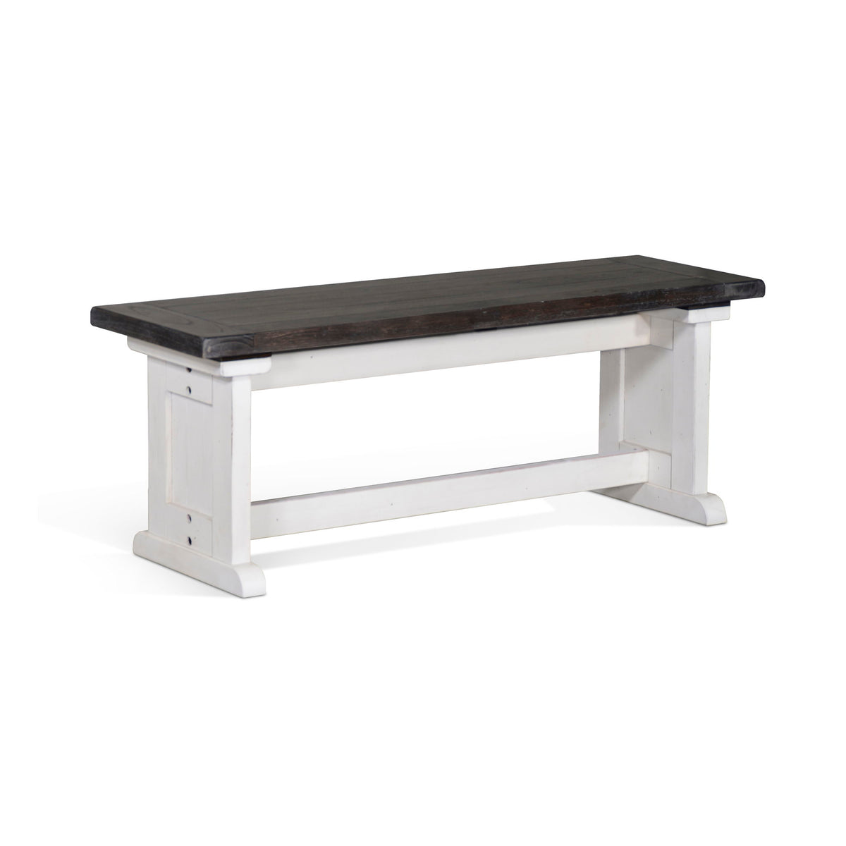 Carriage House - Wood Side Bench - Cottage White / Europen Dark