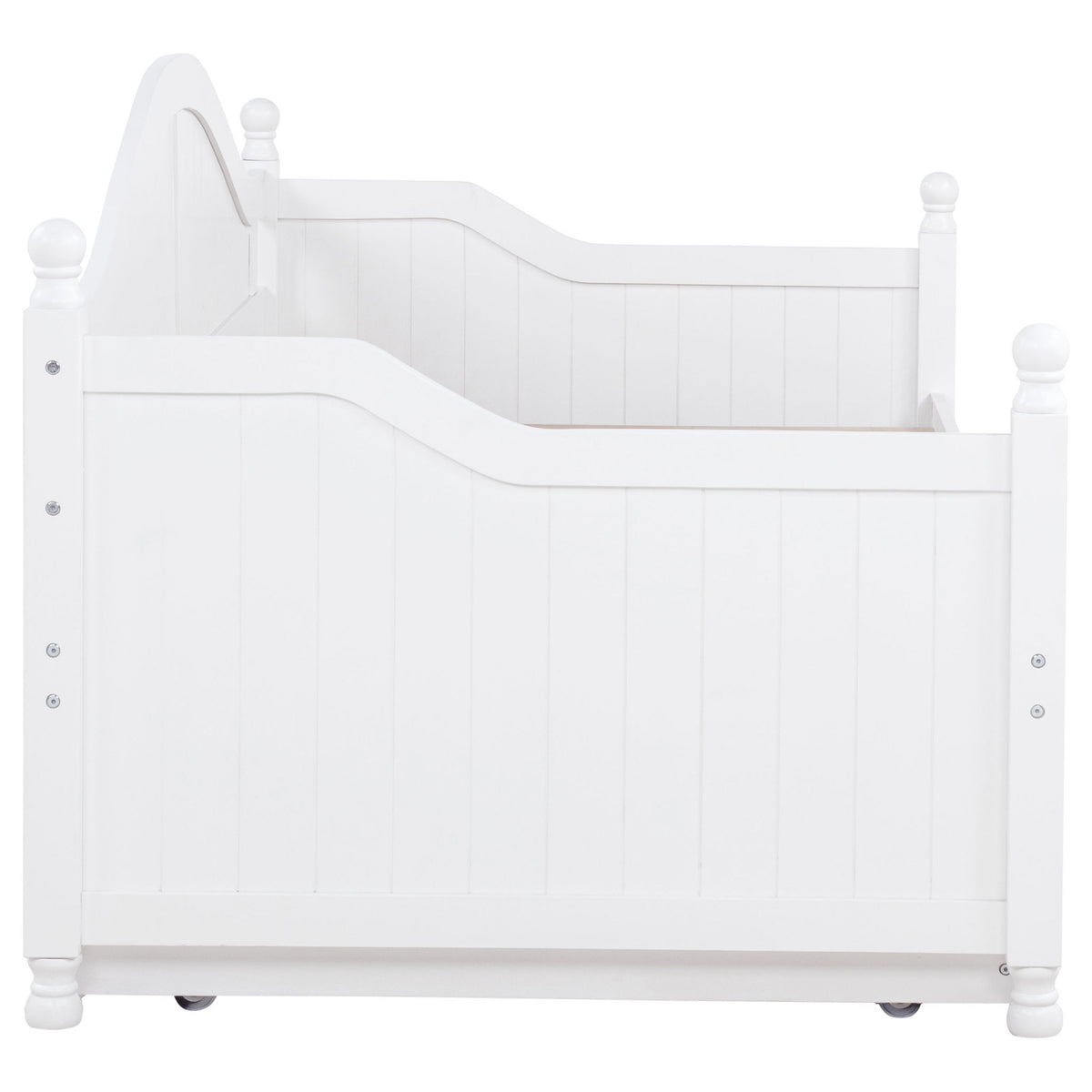 Twin Daybed With Trundle Storage Bed - White