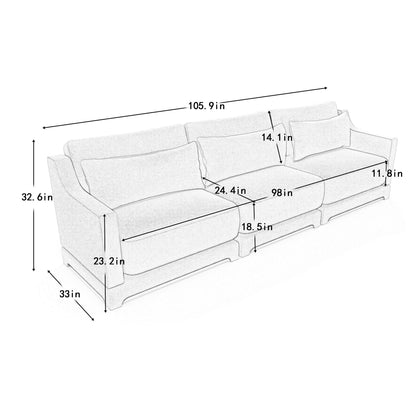 Elegant Sofa With Ergonomic Design And Lumbar Pillows