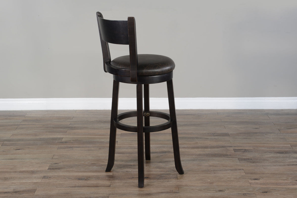 Scottsdale - 30" Swivel Barstool With Cushion Seat & Back (Set of 2) - Dark Brown / Black