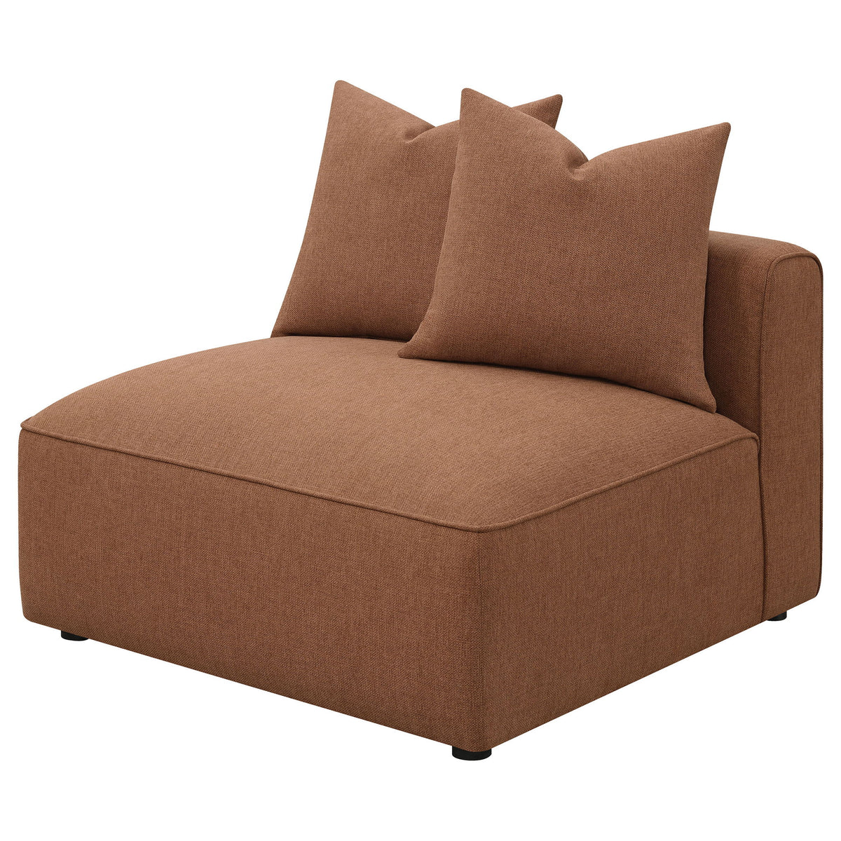 Colleen - Armless Chair With Pillows - Terracotta