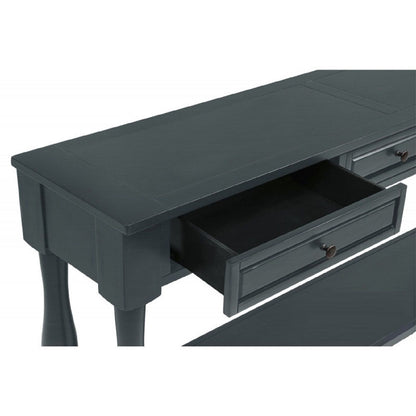 Long Console Table With Drawers And Shelf