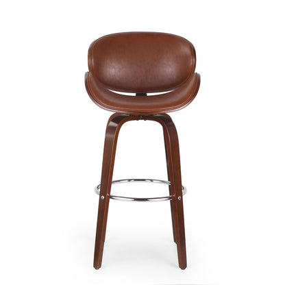 Lumos - Mid Century Modern Upholstered Swivel Barstool