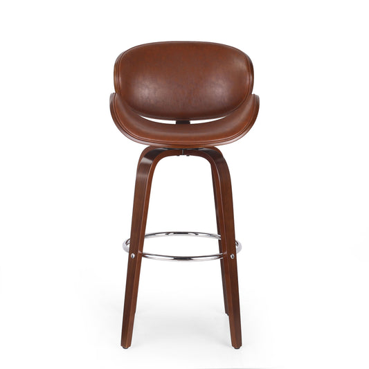 Lumos - Mid Century Modern Upholstered Swivel Barstool