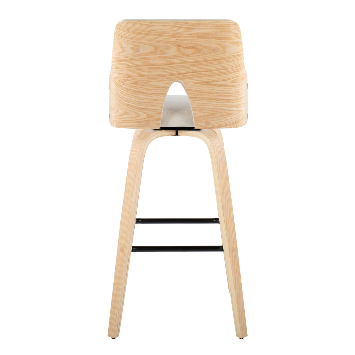 Stella - Contemporary Fixed Height Barstool With Swivel Square Footrest (Set of 2)