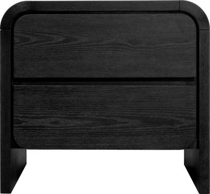 Elora - Two Drawer Nightstand - Jet Black Ash