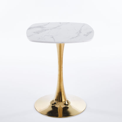 Square Tulip Dining Table For 2 - 4 People - Golden / White