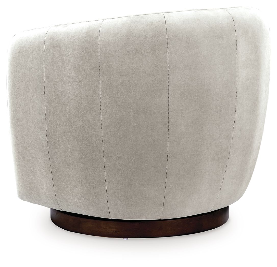 Annbury - Swivel Accent Chair - Light Beige