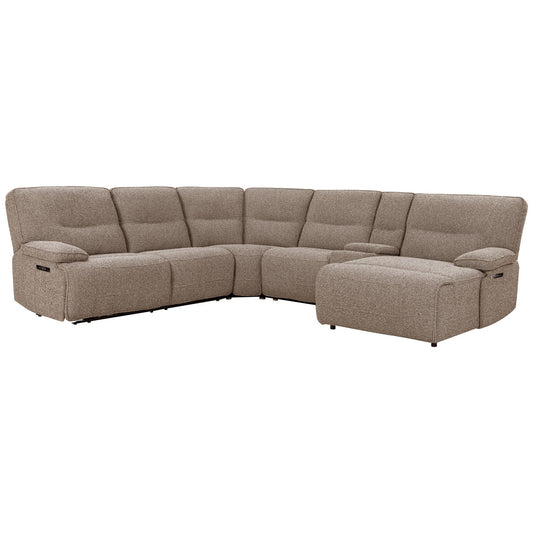 Lucius - 6 Piece Modular Zero Gravity Power Reclining Sectional With Right Arm Facing Chaise - Gellar Earth